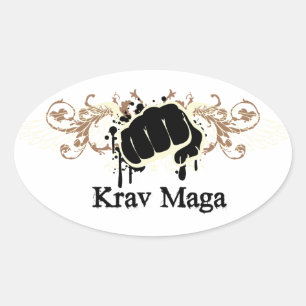 Pegatina Ovalada Krav Maga Punch