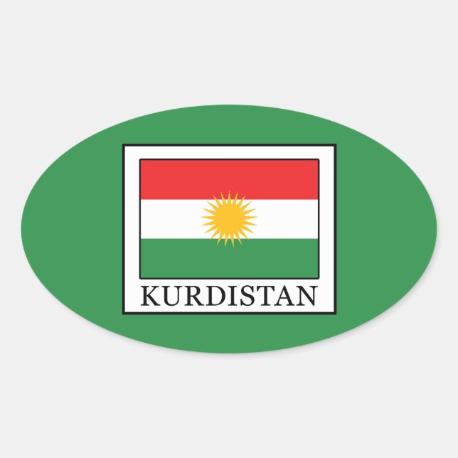 Pegatina Ovalada Kurdistán (Anverso)