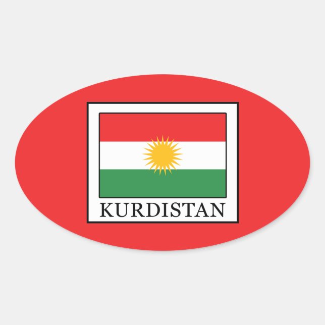 Pegatina Ovalada Kurdistán (Anverso)
