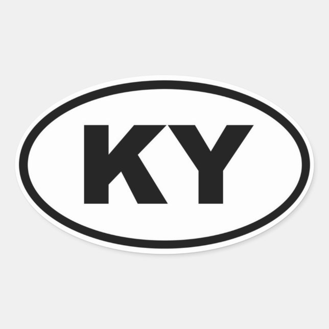 Pegatina Ovalada KY Kentucky (Anverso)