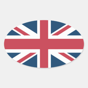 Pegatina Ovalada La bandera británica Union Jack