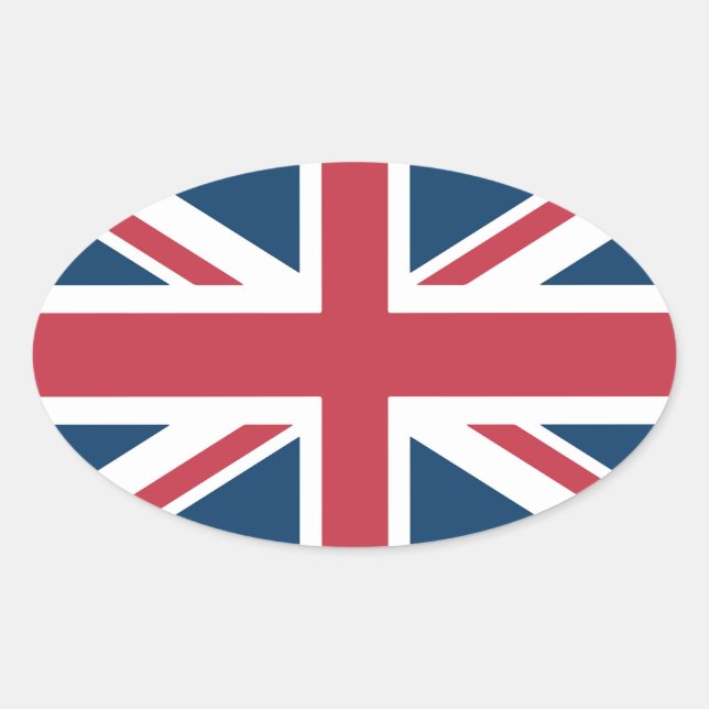 Pegatina Ovalada La bandera británica Union Jack (Anverso)