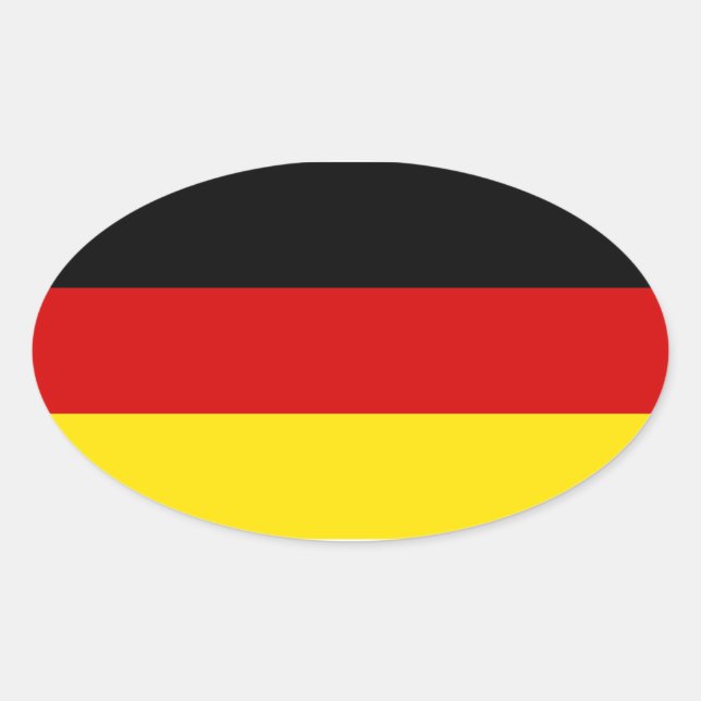 Pegatina Ovalada La bandera de Alemania (Anverso)