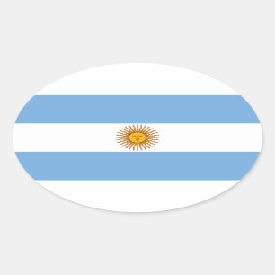 Pegatina Ovalada La bandera de la Argentina