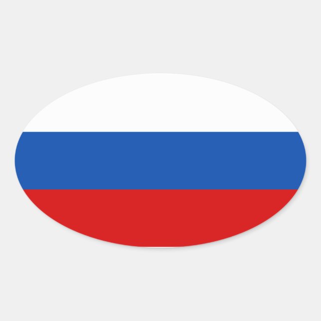 Pegatina Ovalada La bandera de Rusia (Anverso)