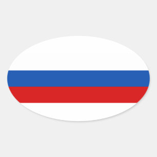 Pegatina Ovalada La bandera de Rusia