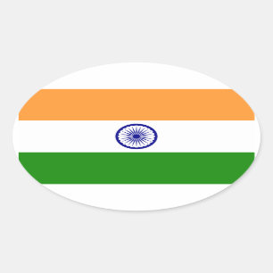 Pegatina Ovalada La India - bandera nacional india