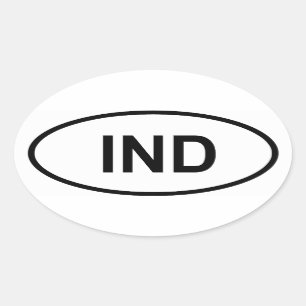 Pegatina Ovalada La India "IND "