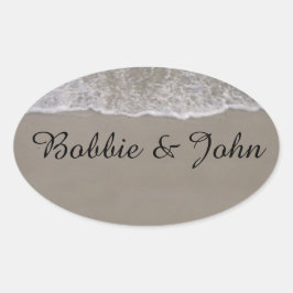 Pegatina Ovalada La marea oceánica