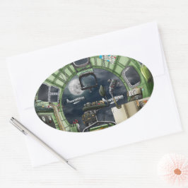 Pegatina Ovalada La opinión del bombardero B-17