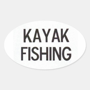 Pegatina Ovalada La pesca del euro en Kayak