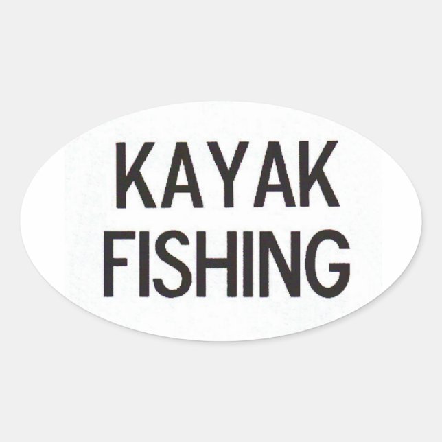 Pegatina Ovalada La pesca del euro en Kayak (Anverso)