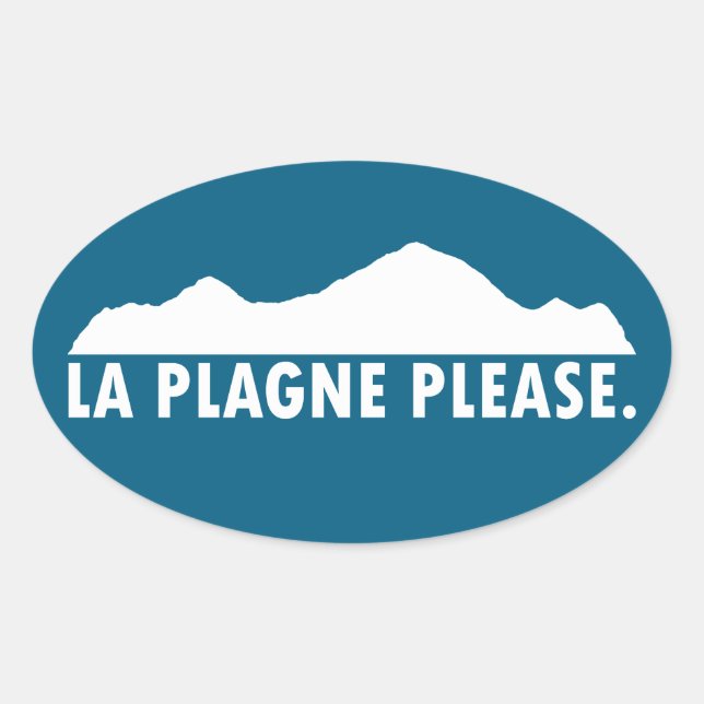 Pegatina Ovalada La Plagne France Please (Anverso)