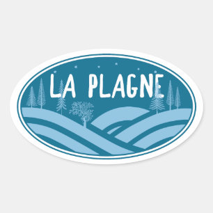 Pegatina Ovalada La Plagne Francia al aire libre