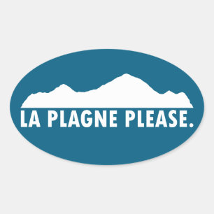 Pegatina Ovalada La Plagne Francia Por favor