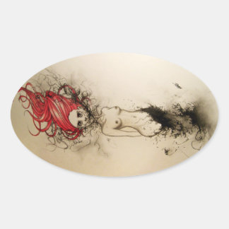 Pegatina Ovalada Lady Lazarus
