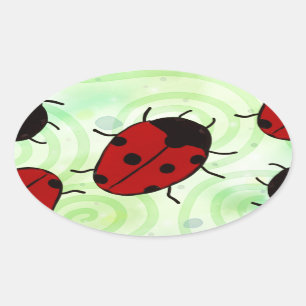 Pegatina Ovalada Ladybug