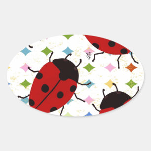 PEGATINA OVALADA LADYBUGS