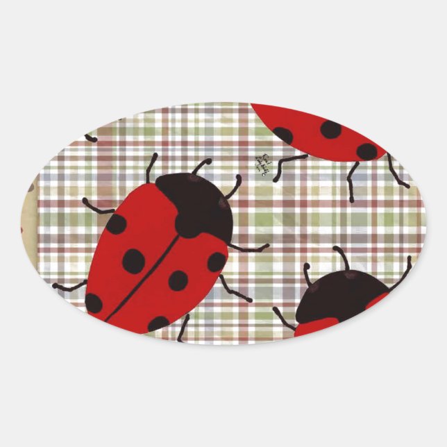 PEGATINA OVALADA LADYBUGS (Anverso)