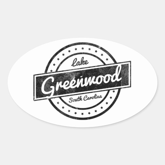 Pegatina Ovalada Lago Greenwood (Anverso)