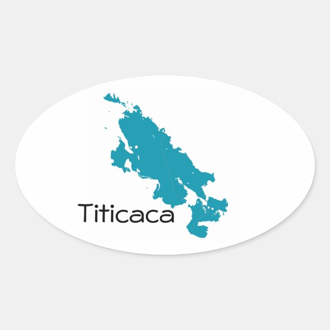 Pegatina Ovalada Lago Titicaca (Anverso)
