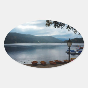 Pegatina Ovalada Lago Titisee Alemania Sticker