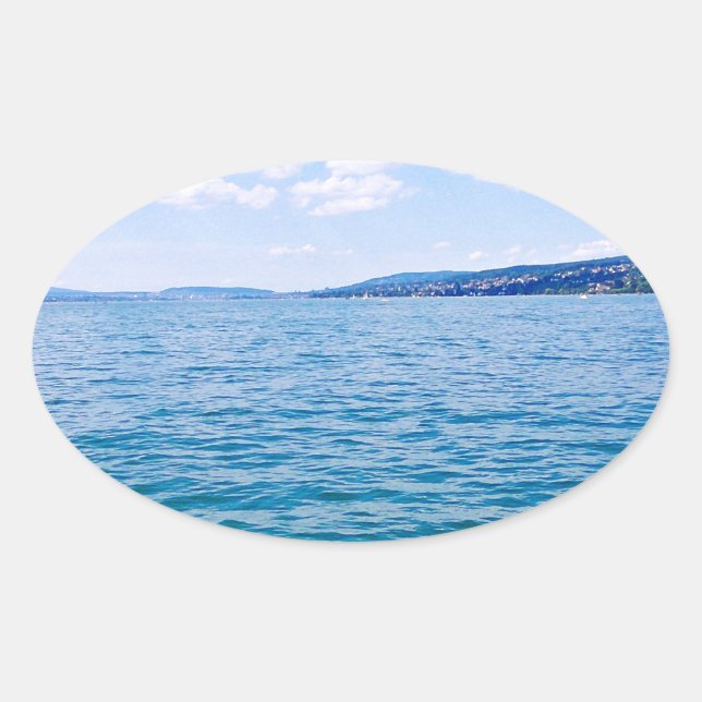 Pegatina Ovalada Lago Zurich (Anverso)