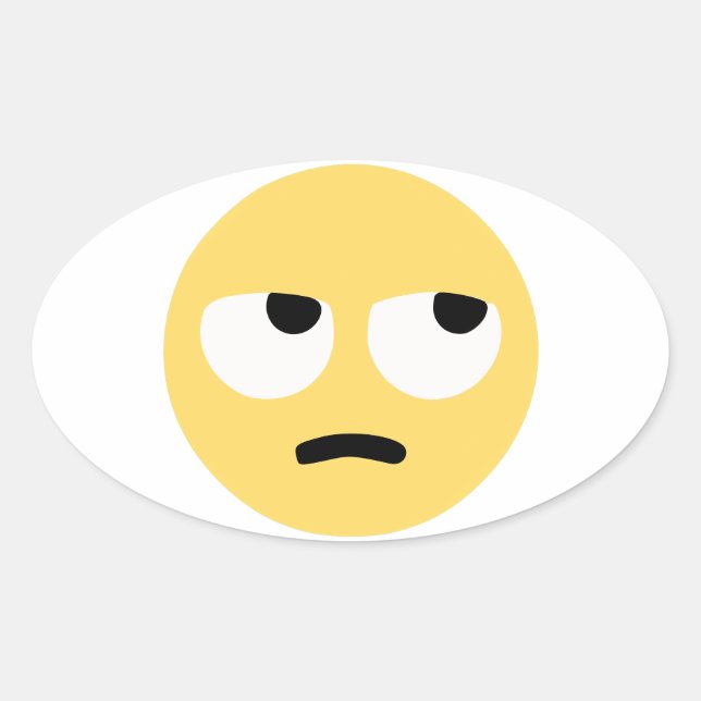 Pegatina Ovalada laminación de ojos de emoji (Anverso)