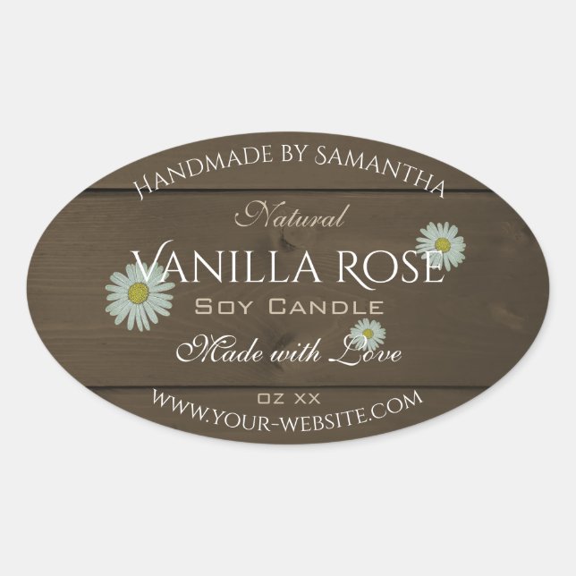 Pegatina Ovalada Láminas modernas de grano de madera marrón oscura  (Anverso)