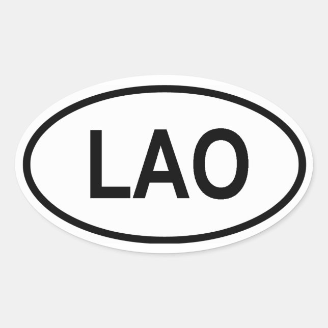 Pegatina Ovalada Laos "LAO" (Anverso)