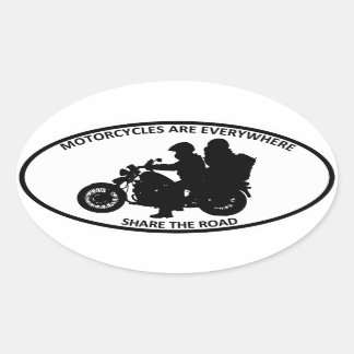 Pegatina Ovalada Las Motocicletas Están Por Todas Partes