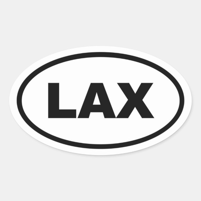 Pegatina Ovalada LAX Los Ángeles (Anverso)
