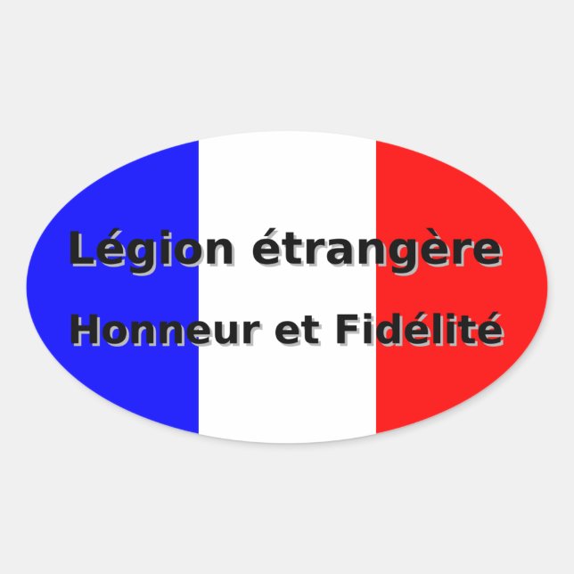 Pegatina Ovalada Legion Etrangere - Honneur et Fidelite (Anverso)