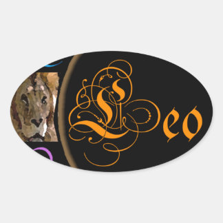 Pegatina Ovalada Leo