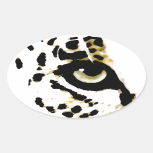 Pegatina Ovalada Leopard Eye