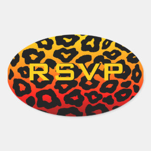 Pegatina Ovalada Leopardo de personalizable