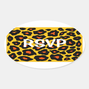 Pegatina Ovalada Leopardo pop del Personalizable
