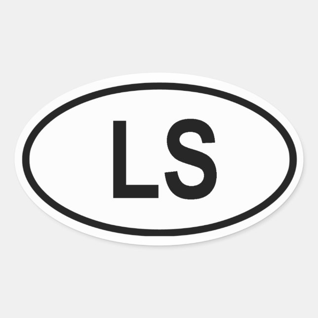 Pegatina Ovalada Lesoto "LS" (Anverso)