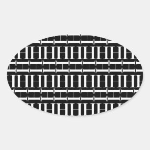 Pegatina Ovalada Letra inicial monograma H