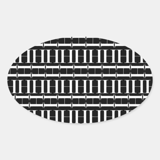 Pegatina Ovalada Letra inicial monograma H (Anverso)