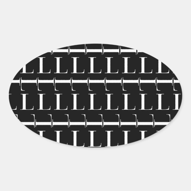 Pegatina Ovalada Letra inicial monograma L (Anverso)