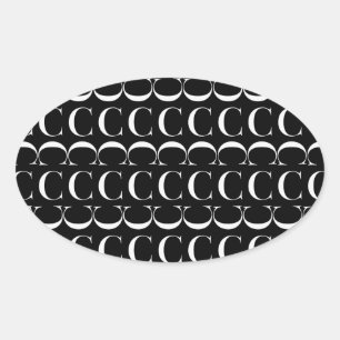 Pegatina Ovalada Letra monográfica inicial C