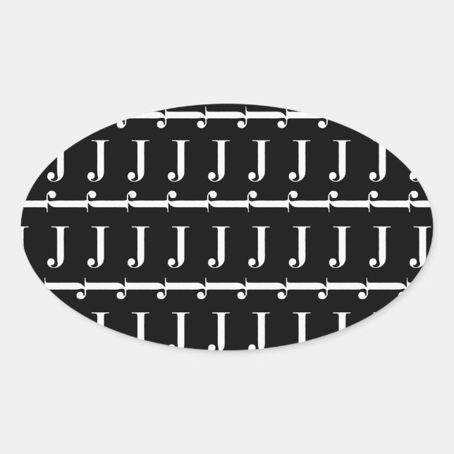 Pegatina Ovalada Letra monográfica inicial J (Anverso)