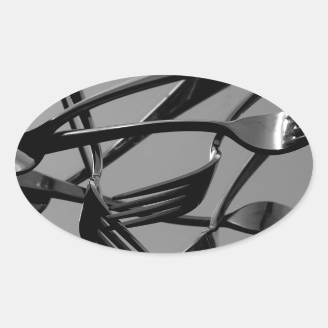 Pegatina Ovalada Levitación de horquilla (Anverso)