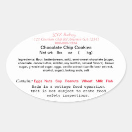 Pegatina Ovalada Ley de alimentos para consumo doméstico de GEORGIA