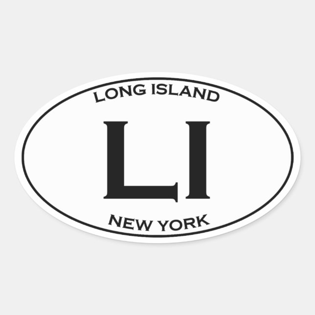 Pegatina Ovalada LI - Logotipo de Óvalo de Long Island (Anverso)