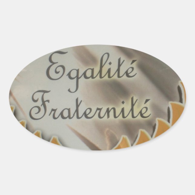 Pegatina Ovalada Libertad, igualdad, fraternidad: un futuro floreci (Anverso)