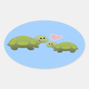 Pegatina Ovalada Lil Turtle