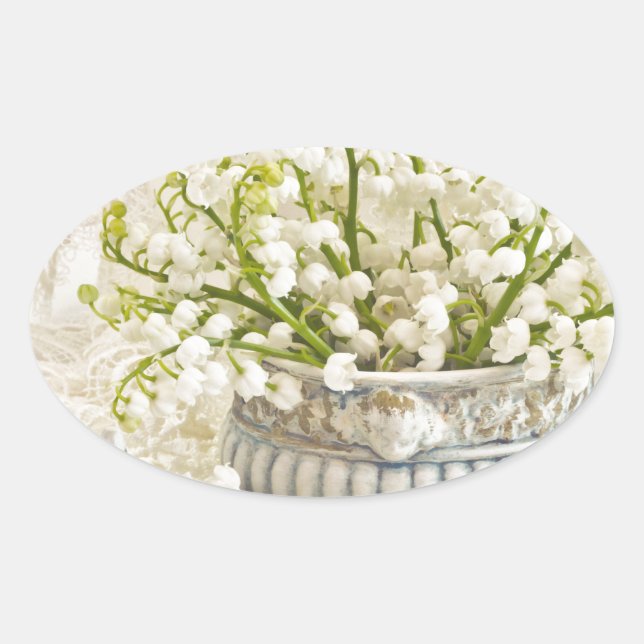 Pegatina Ovalada Lily Del Valle (Anverso)