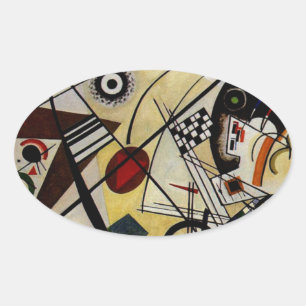 Pegatina Ovalada Línea transversal ininterrumpida de Kandinsky